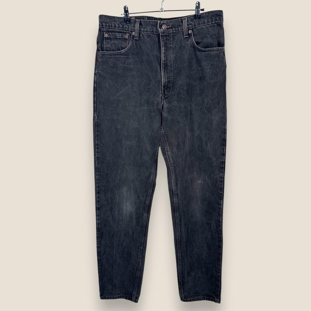 Vintage Levi's 550 Relaxed Tapered Jeans Black Denim 90s 1996 USA 36x36 (34x34)